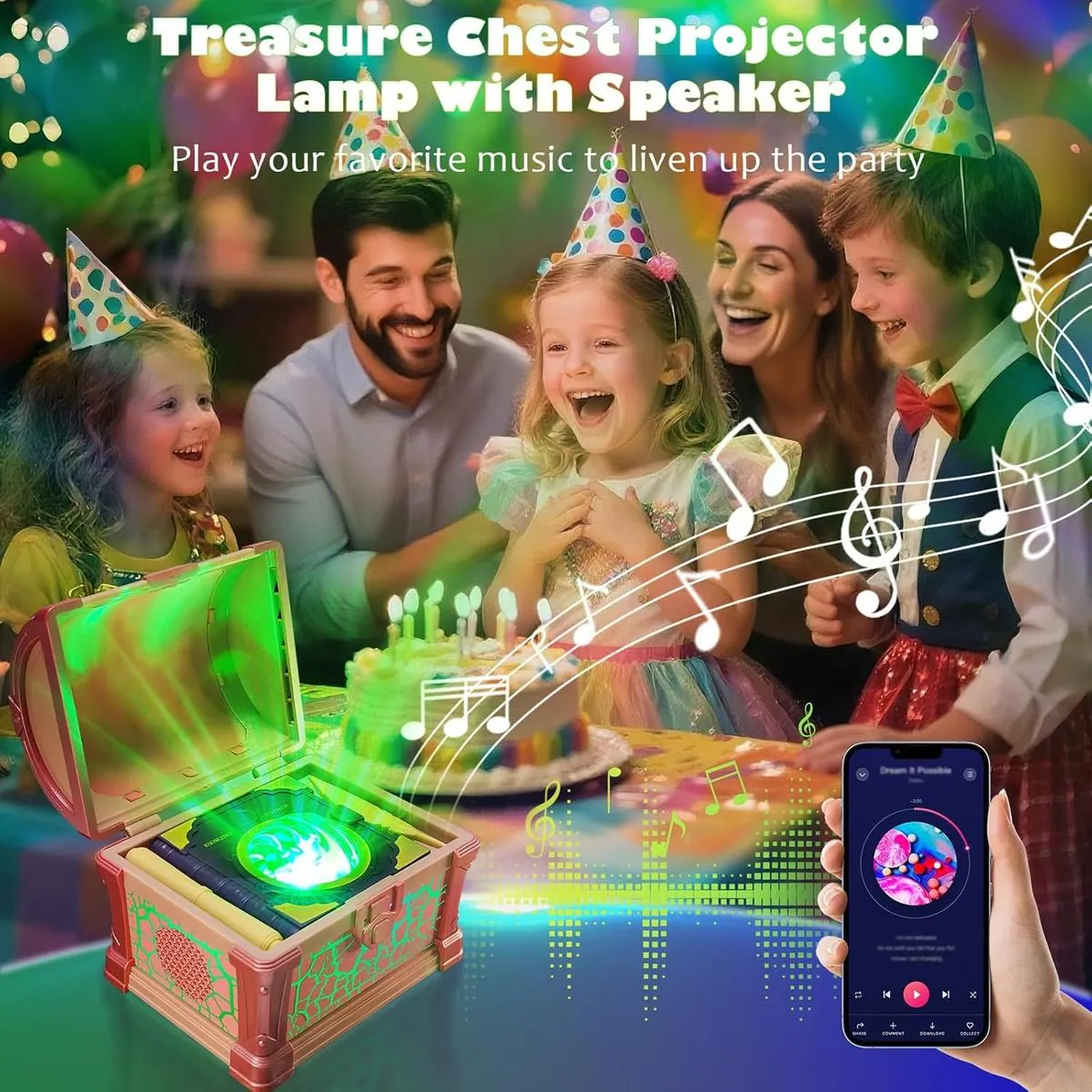 Magic Fairy Tale Treasure Chest Projection Lamp & Bluetooth Link Fantasy Story Scene & Children's Holiday Gift 1 Magic Fairy Tale Treasure Chest Projection Lamp & Bluetooth Link Fantasy Story Scene & Children’s Holiday Gift